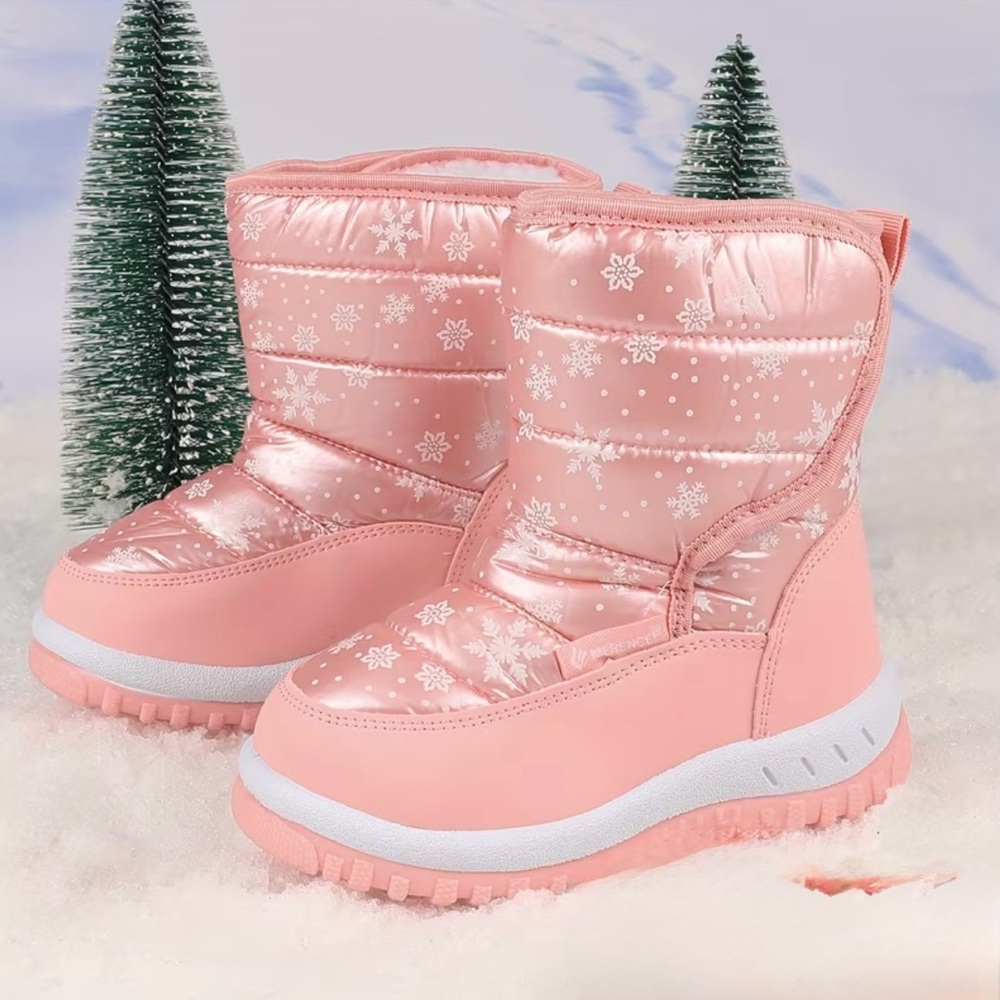 WINTER WATERPROOF PINK SNOW BOOTS FOR BABY GIRLS